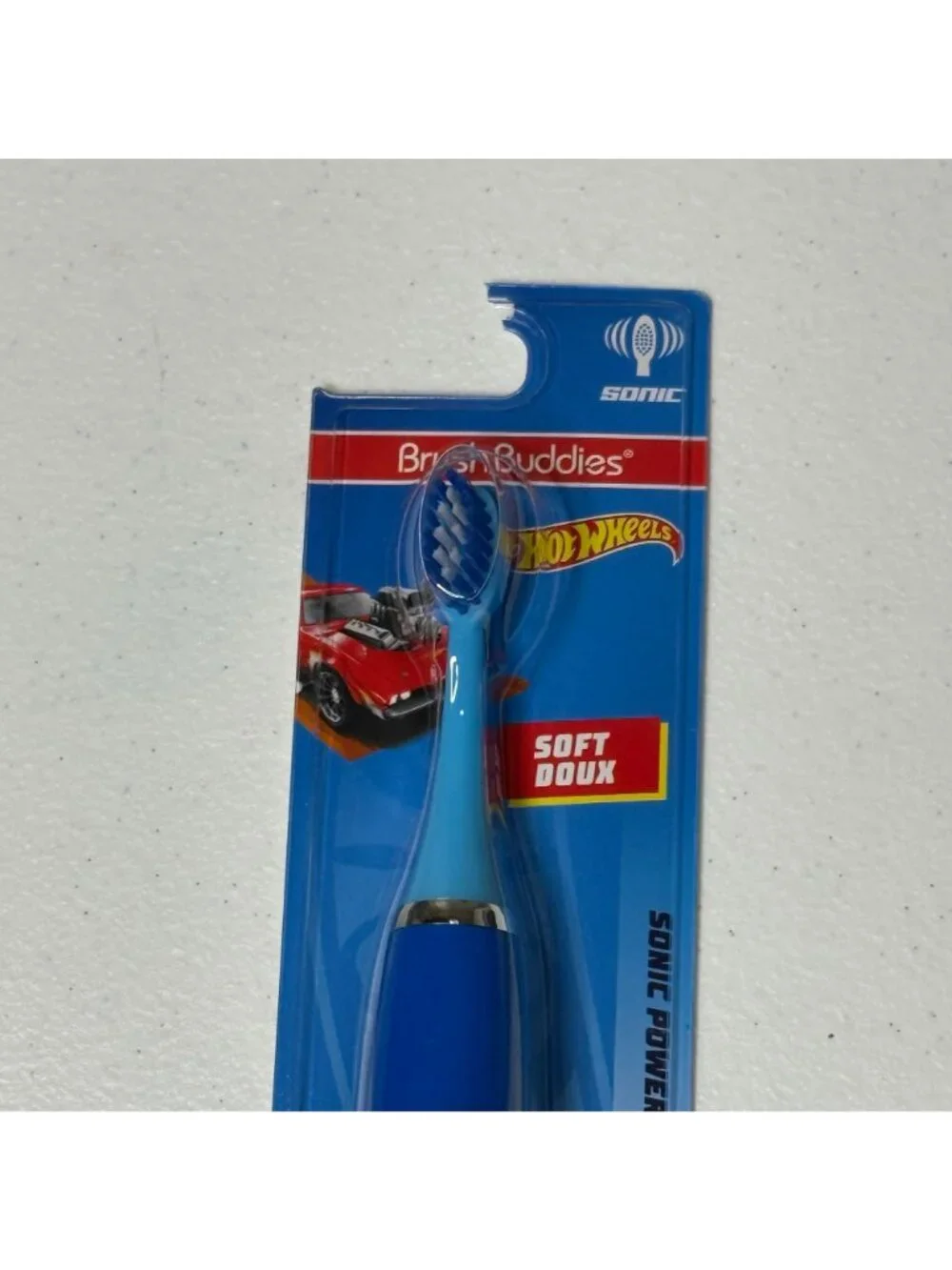 Hot Wheels Sonic Powered Toothbrush Kids Battery Included Soft Bristles